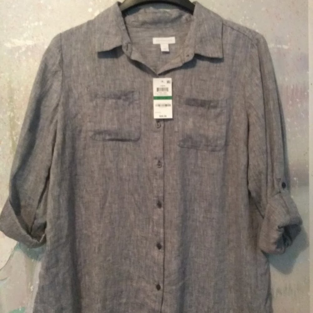 Women's linen button down shirt